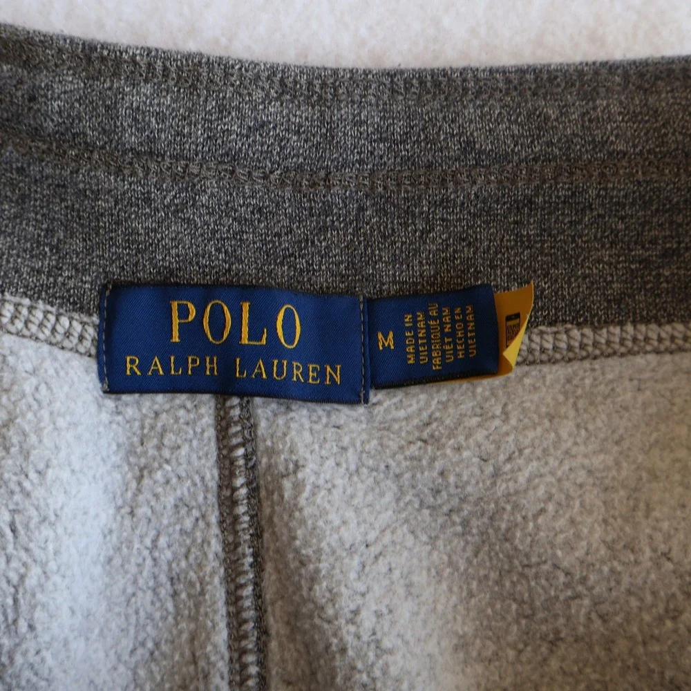 Polo Ralph Lauren Mens Fleece Sweatpants Size M Gray Drawstring Hem Pants